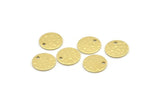 Brass Round Charm, 24 Hammered Raw Brass Round Charms With 1 Hole, Findings (12x0.80mm) M01519