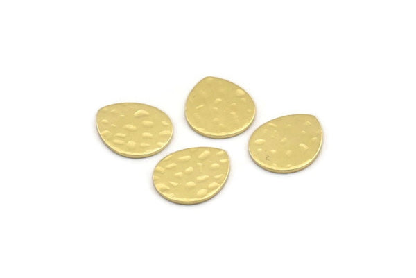 Brass Drop Blank, 12 Hammered Raw Brass Drop Stamping Blanks (12x0.70mm) M01477