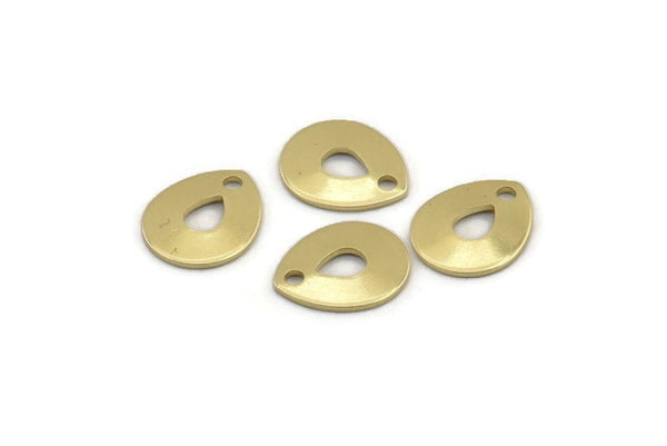 Brass Drop Charm, 24 Raw Brass Drop Charms With 1 Hole, Stamping Blanks (12x0.70mm) M01541