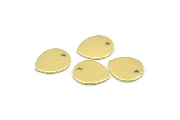 Brass Drop Charm, 24 Raw Brass Drop Charms With 1 Hole, Stamping Blanks (12x0.70mm) M01524