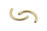 Noodle Curved Tubes, 4 Gold Plated Brass Semi Circle Tubes (3.5x41mm) Bs 1631 Q0345