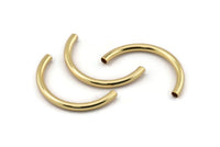 Noodle Curved Tubes, 4 Gold Plated Brass Semi Circle Tubes (3.5x41mm) Bs 1631 Q0345