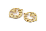 Moon Phases Charm, 2 Gold Plated Brass Crescent Charms With 2 Loops, Connectors, Bracelet Parts (22mm) N1356 H1568