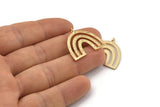 Gold Charm, 2 Gold Plated Brass, Gold Pendants, Charm Pendants, Gold U Shape Charms With 1 Loop (25x23x1.2mm) N1460