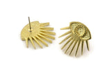 Brass Eye Earring, 2 Raw Brass Eye Stud Earrings (20x22x2mm) N1513