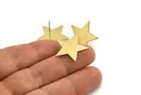 Brass Star Earring, 8 Raw Brass Star Stud Earrings (22x1mm) BS 1859 A1812