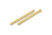 Gold Necklace Bar, 4 Gold Plated Brass Bar Connectors, Necklace, Earring, Bracelet Findings With 1 Hole (2x40mm) BS 1753 H0914