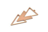 Rose Gold Triangle Charm, 2 Rose Gold Plated Brass Triangle Charms With 1 Loop (49x21x1mm) M01112 Q0710