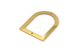 D Shape Rings - 2 Gold Plated Brass D Shape Charms With 2 Holes, Pendants (35x28x0.80mm) M385 H0954