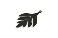 Black Leaf Charm, 8 Oxidized Black Brass Leaf Charms With 1 Hole, Earrings (36x22x0.40mm) A1367 H1228