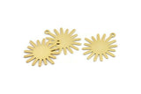 Gold Sun Charm, 8 Gold Plated Brass Sunshine Charm Pendants With 1 Loop, Earrings (22x24mm) A1180