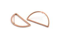 Semi Circle Earring, 4 Rose Gold Plated Brass Semi Circle Stud Earrings (30x15x1.2mm) Bs 1173 A1361 Q1005