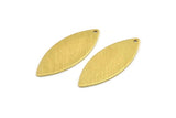 Brass Marquise Charm, 8 Textured Raw Brass Marquise Charms With 1 Hole (35x14x0.80mm) A1888