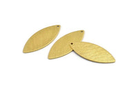 Brass Marquise Charm, 8 Textured Raw Brass Marquise Charms With 1 Hole (35x14x0.80mm) A1888