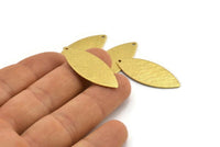 Brass Marquise Charm, 8 Textured Raw Brass Marquise Charms With 1 Hole (35x14x0.80mm) A1888