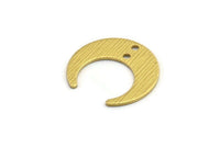 Brass Moon Charm, 12 Textured Raw Brass Crescent Moon Charms With 2 Holes (20x19x0.80mm) A1856