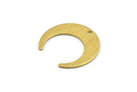 Brass Moon Charm, 12 Textured Raw Brass Crescent Moon Charms With 1 Hole (25x23x0.80mm) A1879