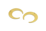 Brass Moon Charm, 10 Textured Raw Brass Crescent Moon Charms With 1 Hole (30x28x0.80mm) A1859