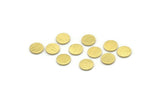 Brass Round Tag, 50 Textured Raw Brass Round Stamping Blanks, Findings (7x0.80mm) M01588