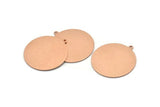 Copper Round Charm, 4 Raw Copper Round Charms With 1 Loop, Stamping Blanks (33x30x0.80mm) M01601