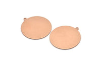 Copper Round Charm, 4 Raw Copper Round Charms With 1 Loop, Stamping Blanks (33x30x0.80mm) M01601