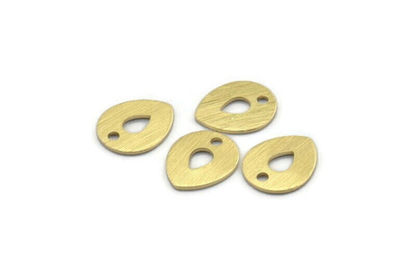 Brass Drop Charm, 12 Textured Raw Brass Drop Charms With 1 Hole, Stamping Blanks (12x0.70mm) M01595