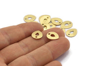 Brass Drop Charm, 12 Textured Raw Brass Drop Charms With 1 Hole, Stamping Blanks (12x0.70mm) M0195