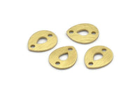 Brass Drop Charm, 12 Textured Raw Brass Drop Charms With 2 Holes, Stamping Blanks (12x0.70mm) M01597