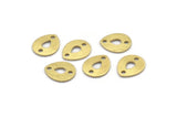 Brass Drop Charm, 12 Textured Raw Brass Drop Charms With 2 Holes, Stamping Blanks (12x0.70mm) M01597