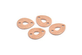Copper Drop Charm, 12 Raw Copper Drop Charms With 2 Holes, Stamping Blanks (12x0.70mm) M01424
