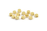 Gold Spacer Bead, 24 Gold Plated Brass Circle Industrial Spacer Beads With 1 Hole, Findings (4x2.5mm) D1431