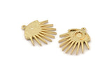 Gold Eye Charm, Gold Plated Brass Eye Charms With 1 Loop, Pendants (24x22x2mm) N1459