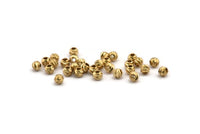 Brass Pumpkin Bead, 150 Raw Brass Pumpkin Spacer Beads, Findings (4mm) B0127