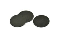 Black Round Tag, 2 Textured Oxidized Black Brass Round Stamping Blanks With 1 Hole, Charms, Pendants, Findings (30x1mm) D0810