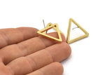 Brass Triangle Earring, 6 Raw Brass Triangle Stud Earrings (24x2mm) D0015 A2009