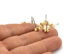 Brass Star Earring, 8 Raw Brass Star Stud Earrings (8x2.6mm) D0126 A2008