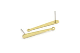 Brass Stick Earring, 10 Raw Brass Stick Stud Earrings With 1 Hole (30x4x1.5x0.80mm) A1322 A1808