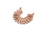 Rose Gold Sun Pendant, Rose Gold Plated Brass Textured Sun Pendants With 2 Loops (35x30x1.9mm) E209 H1685