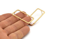 Gold Rectangle Earring, 2 Gold Plated Brass Rectangle Stud Earrings (20x40x2x1mm) D1648 A1408 Q1008