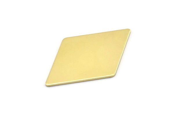 Brass Diamond Blank, 6 Raw Brass Diamond Blanks, Rhombus Blanks (40x26x0.80mm) M01664