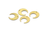 Brass Moon Charm, 12 Textured Raw Brass Crescent Moon Charms With 1 Hole (14x13.5x0.80mm) M01648