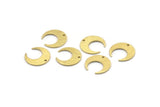 Brass Moon Charm, 12 Textured Raw Brass Crescent Moon Charms With 1 Hole (14x13.5x0.80mm) M01648