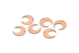 Copper Moon Charm, 12 Raw Copper Crescent Moon Charms With 1 Hole (14x13.5x0.80mm) M01628