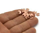 Copper Moon Blank, 250 Raw Copper, Crescent Moon, Copper Blanks (7x0.80mm) M01636