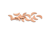 Copper Moon Blank, 100 Raw Copper, Crescent Moon, Copper Blanks (9x3x0.80mm) M01635