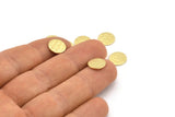 Brass Round Tag, 50 Hammered Raw Brass Round Stamping Blanks, Findings (10x0.80mm) M01504