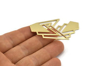 Brass Triangle Blank, 6 Raw Brass Diamond Blanks (46x22x1mm) M01559