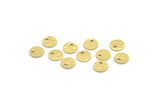 Brass Round Charm, 100 Hammered Raw Brass Round Charms With 1 Hole, Findings (6x0.80mm) M01522