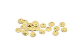 Brass Round Charm, 100 Hammered Raw Brass Round Charms With 1 Hole, Findings (6x0.80mm) M01522