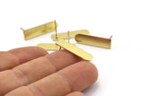 Stud Earring, 8 Raw Brass Geometric Stud Earrings (23x6x0.80mm) M079 A2014